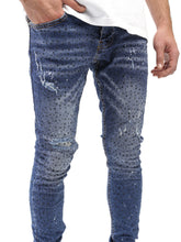 NODP Full Rhinestone Blue Jeans